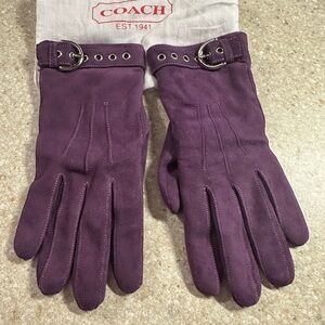 Coach Purple Suede Gloves